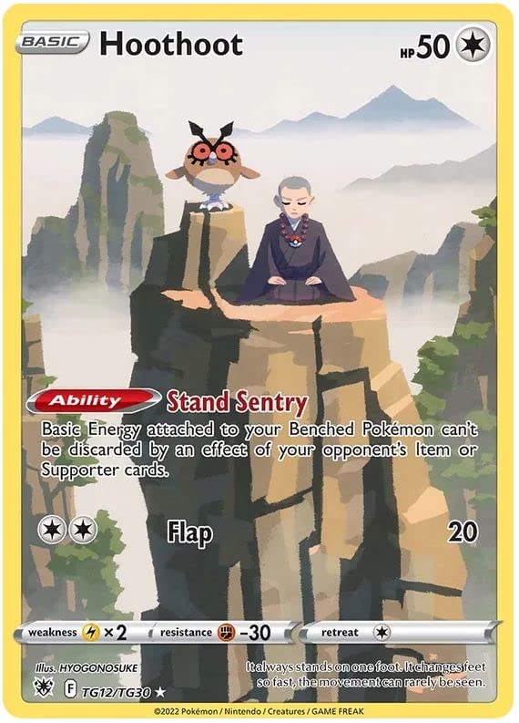 Hoothoot TG12/TG30 Pokemon Card (SWSH Astral Radiance Trainer Gallery) + TitanCards® Toploader Toys
