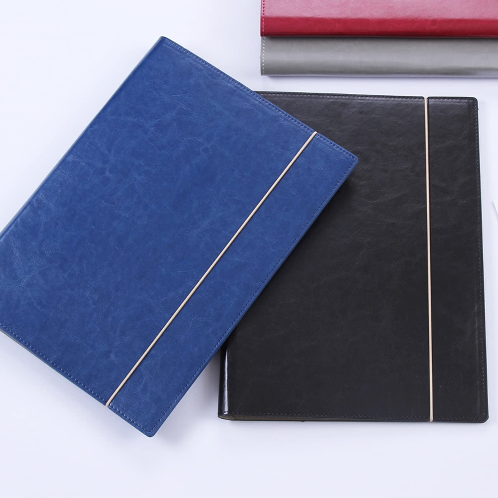 Carpeta A4 e Letter Paper Size Appunti multifunzione in pelle multifunzione per riunioni di lavoro Scrittura cuscinetto a foglia sciolto Borsa di stoccaggio foglia-5 pacchetti Carpeta expandible