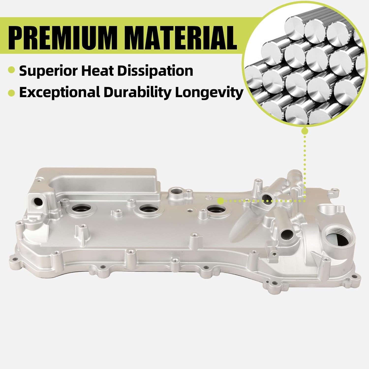 Aluminum Left Side Engine Valve Cover Compatible with 2005-2018 Toyota Camry Highlander Avalon Rav4 Sienna 2007-2017 Lexus ES350 RX350 3.5L