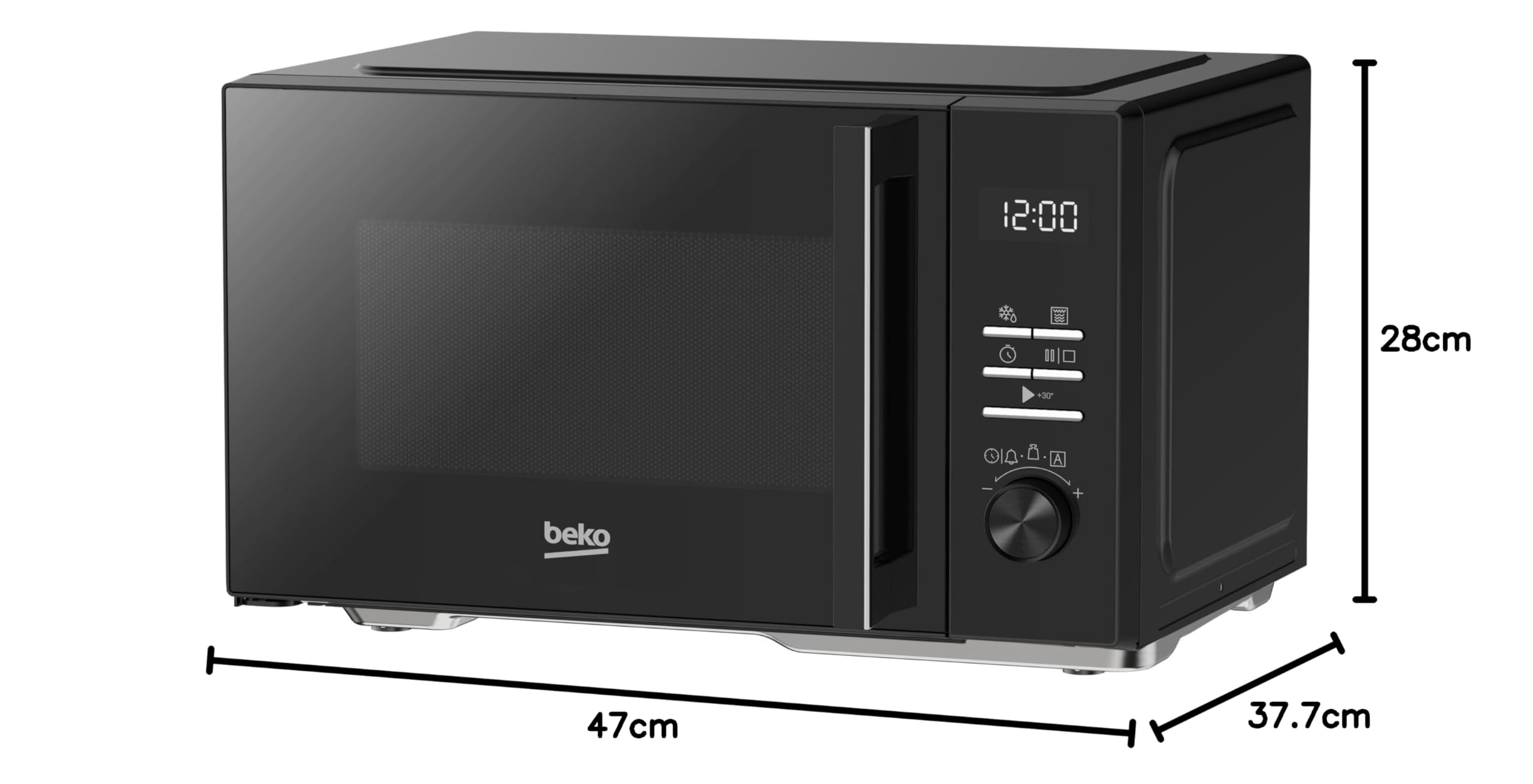 Beko MGF24310B kuchenka mikrofalowa z grillem 24 litry, 900 W, cyfrowa, wolnostojąca, 8 funkcji gotowania - czarny
