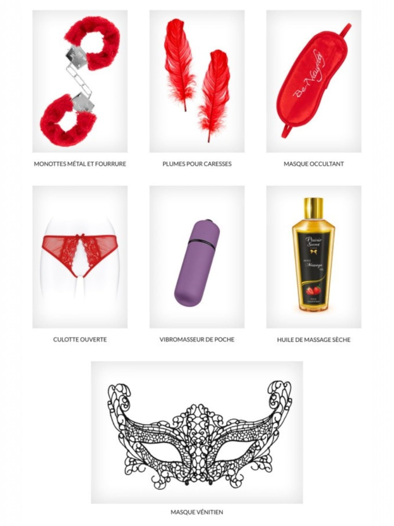 Coffret Cadeau Saint-Valentin Couples – Kit Bien-Être Intime Adulte avec Accessoires & Huile de Massage – Idée Romantique pour Elle ou le Couple