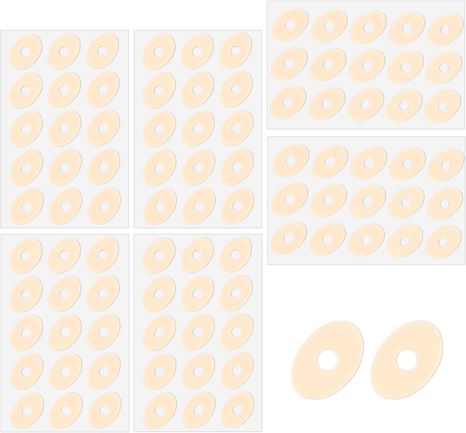 90Pcs Corn Pads for Toes Callus Cushions Self-Adhesive Sponge Protectors Patches for Feet Heel Bottom of Foot Men Women Relief Skin Color (Small Oval)