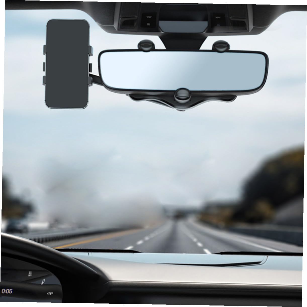 Supporto Cellulare per Auto in Abs Nero Antiscivolo e Antigraffio, Porta Smartphone per Guida Sicura e Pratica Durante la Guida