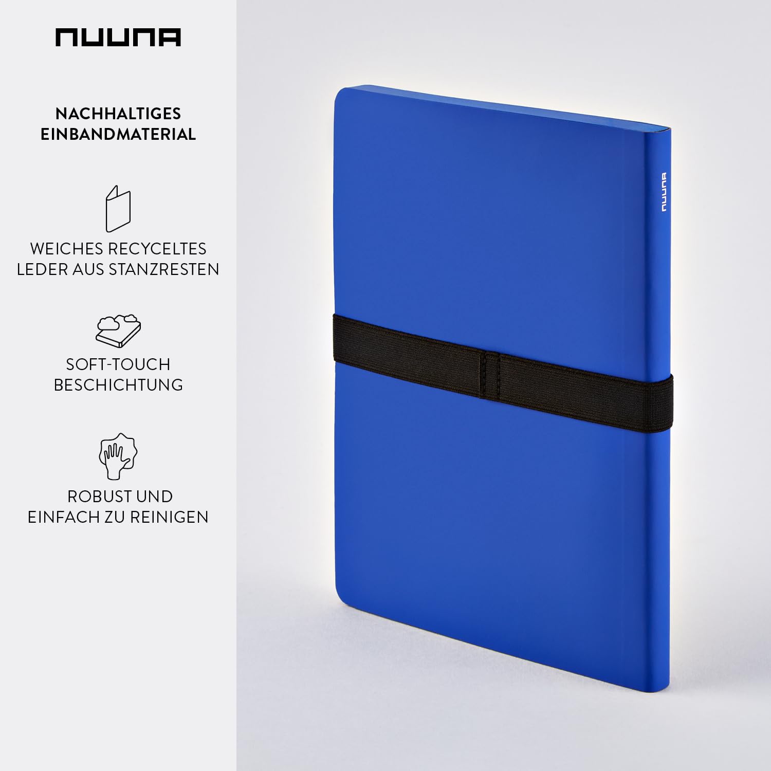 Nuuna Notizbuch A5+ Not White L Light - Blau, Leder blau