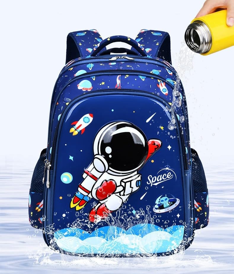 Cute Mermaid and Astronaut 3D Design BackPack withPremium Quality-, Lightweight Bookbag with 3 Compartments, Front Utility Pocket with side storage For 4to 9 Years Old3