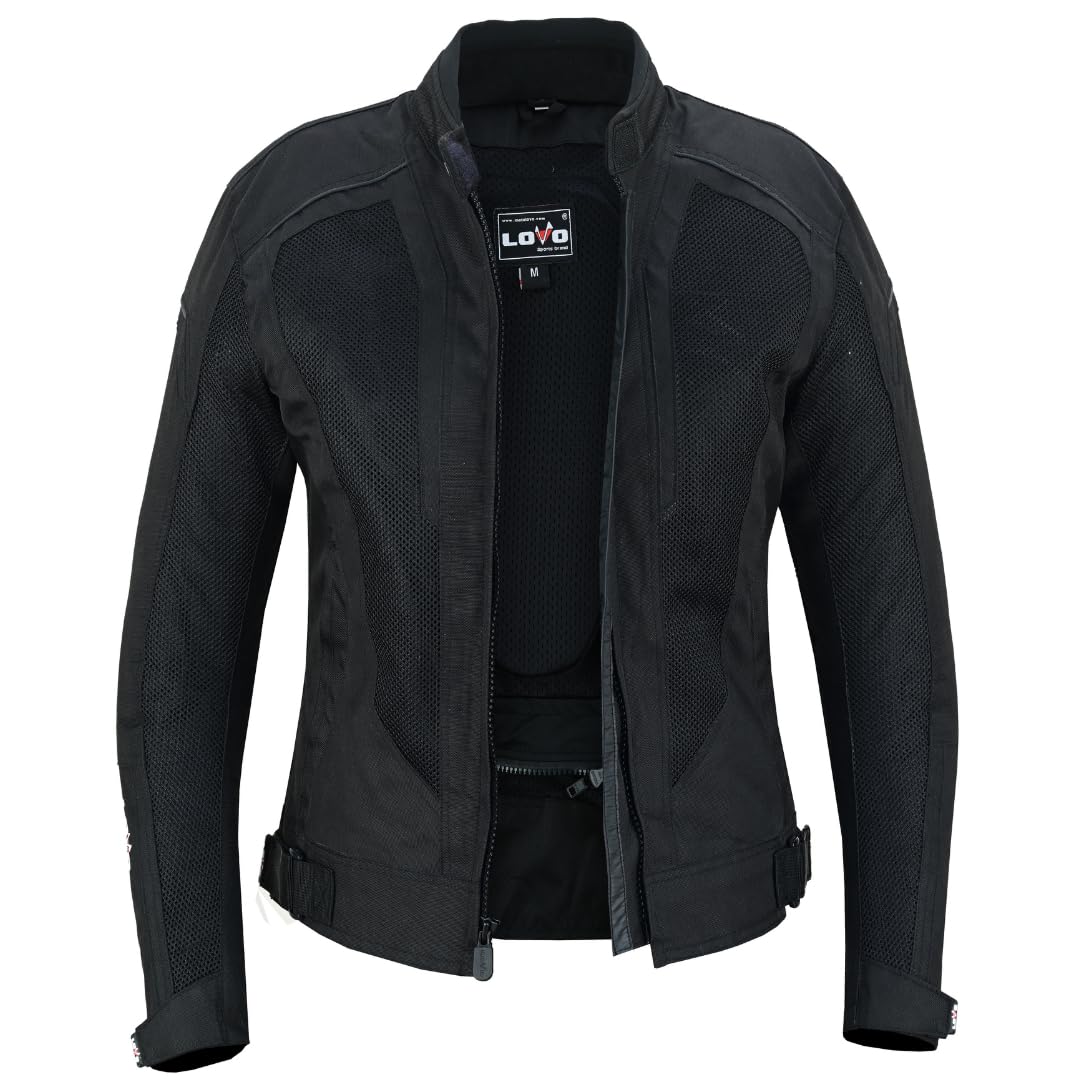 LOVO - Chaqueta Moto Mujer Verano Perforada - Chaqueta Moto Verano sin Forro con Alta Transpiración - Chaquetas de Verano Moto Ligeras - Cazadora Moto Mujer Ideal para el Calor con Alta Protección