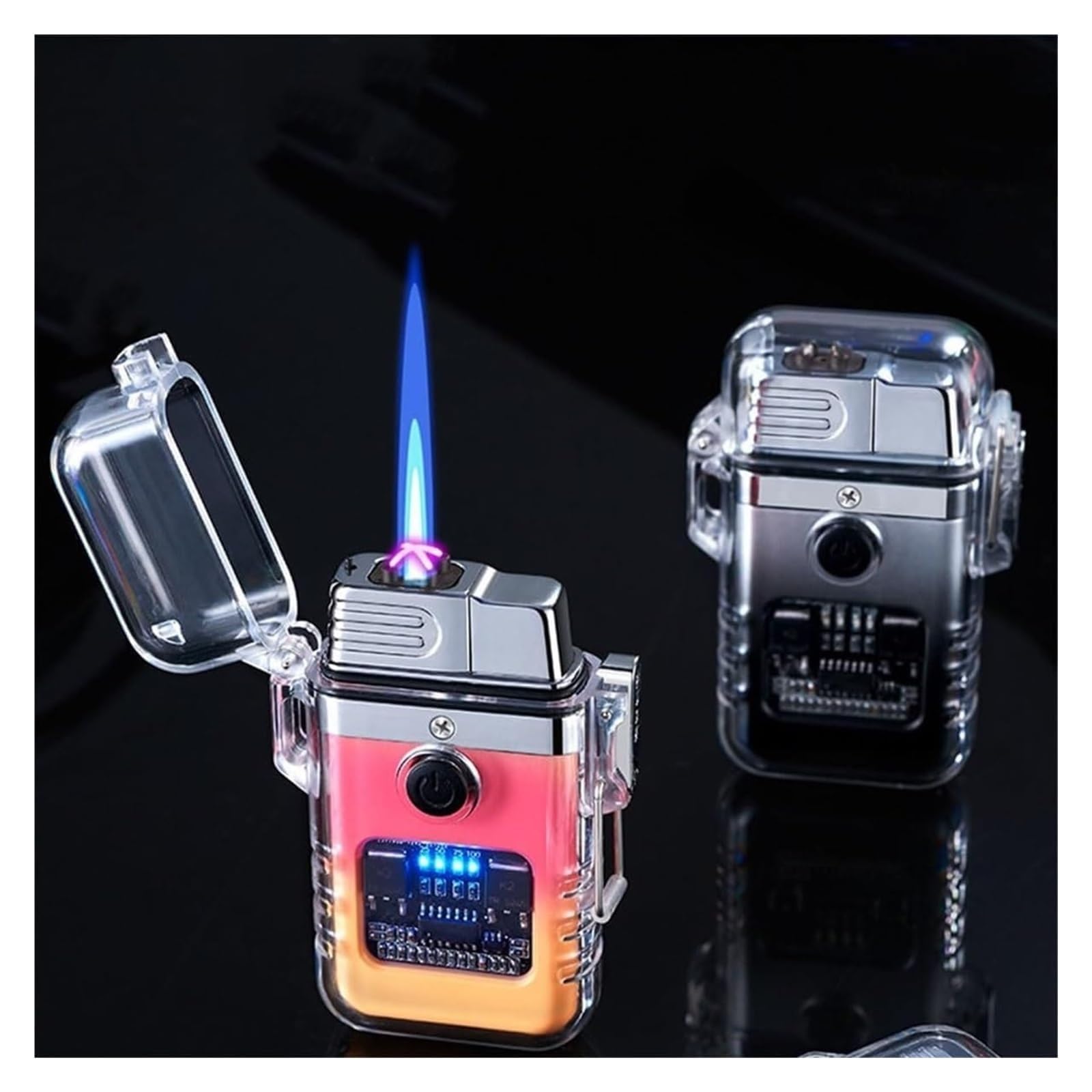 Briquet à double usage - Coupe-vent classique - Avec rabat - Multifonction - Portable - Cadeau pour homme - Idéal pour le camping, les cigares, l'allumage du feu