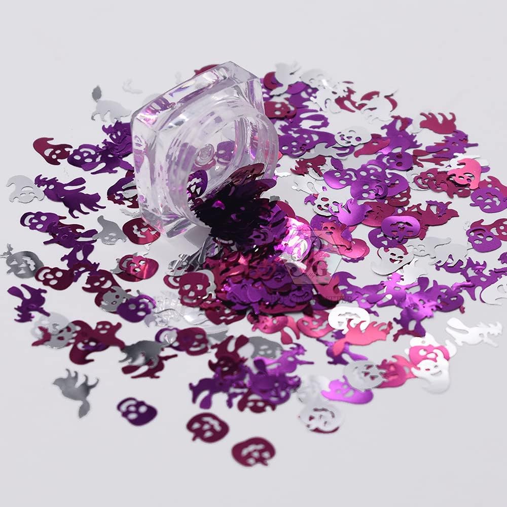 10 Grams/Pack - Halloween Series Shape Mixes Sequins Glitter Festival Rave Beauty Makeup Face Body Nail Art Decoration WSJ06