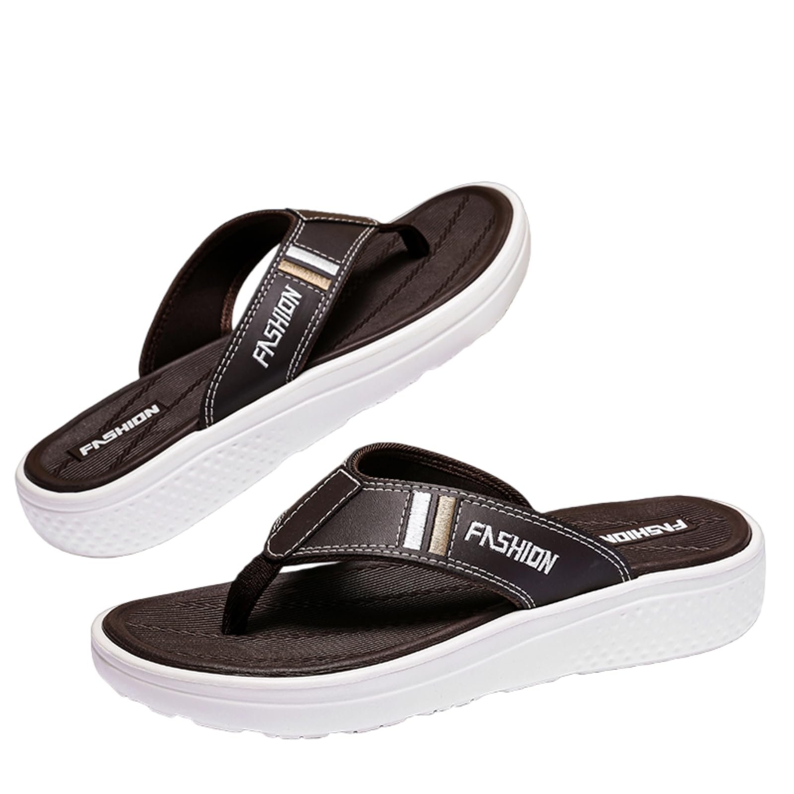 Gyios Flip Flops Men’s Fashion Platform Thick Sole Non Slip Soft Insole Summer Beach Resort Outdoor Casual Thong Sandals-m-43