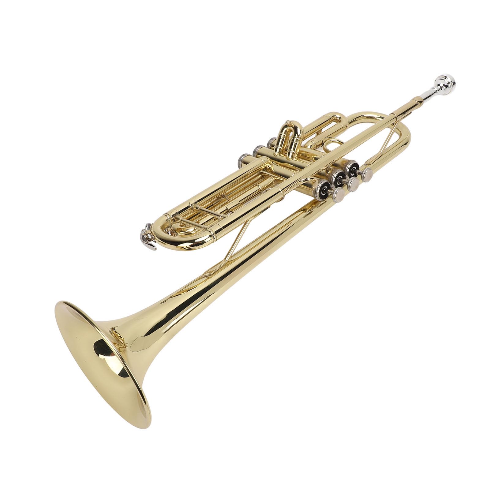 Beginner Trumpet Kit, Bb Trumpet Instrument Strong Penetration for Band Performance (Gold)