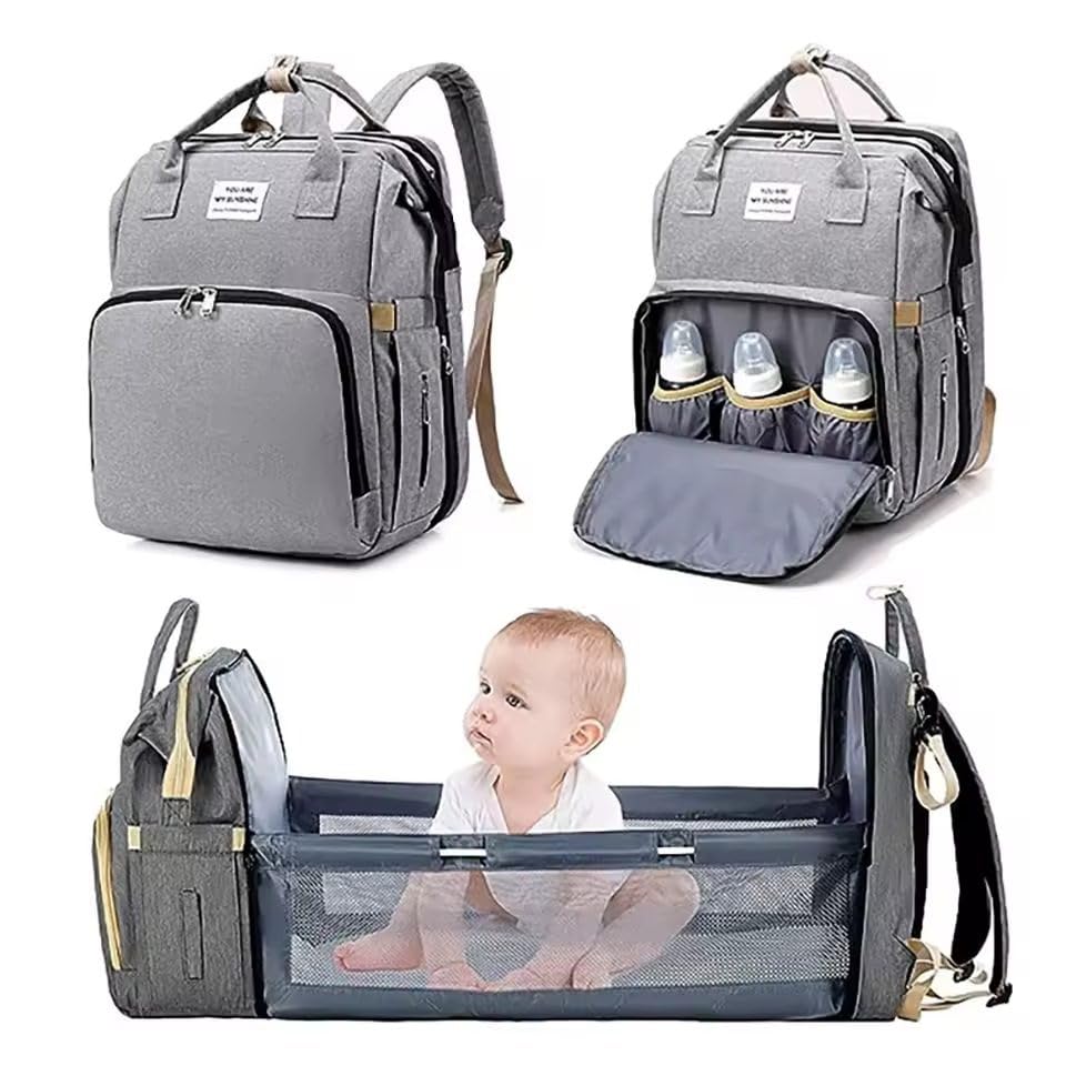 Bolsa Maternidade 5 em 1 Premium com Berço Portátil, Compartimento Térmico e Alças Ergonômicas – Organização Total Para Mamães Modernas