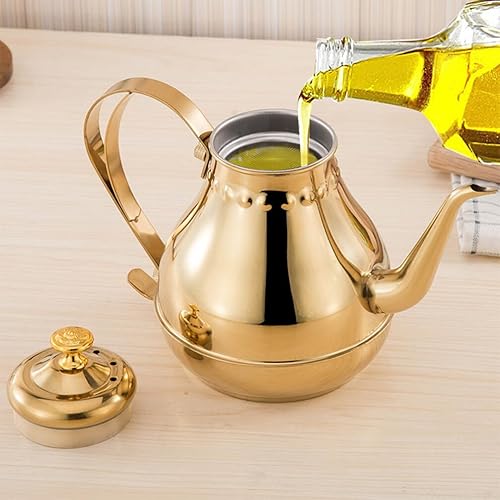 Miniatura 8 de Tetera de agua de acero inoxidable de 1.8 litros con filtro, cafetera turca vintage, jarra de té árabe, boquilla estrecha, olla de agua de metal