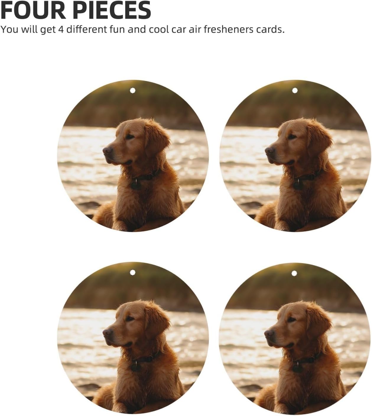 Retriever Car Air Fresheners Cards Set of 4 Pieces, Long-Lasting Auto Aromatherapy Tablets Gifts Car Rearview Mirror Pendant Hanging Scented Cards for Wardrobe Bathroom image 2