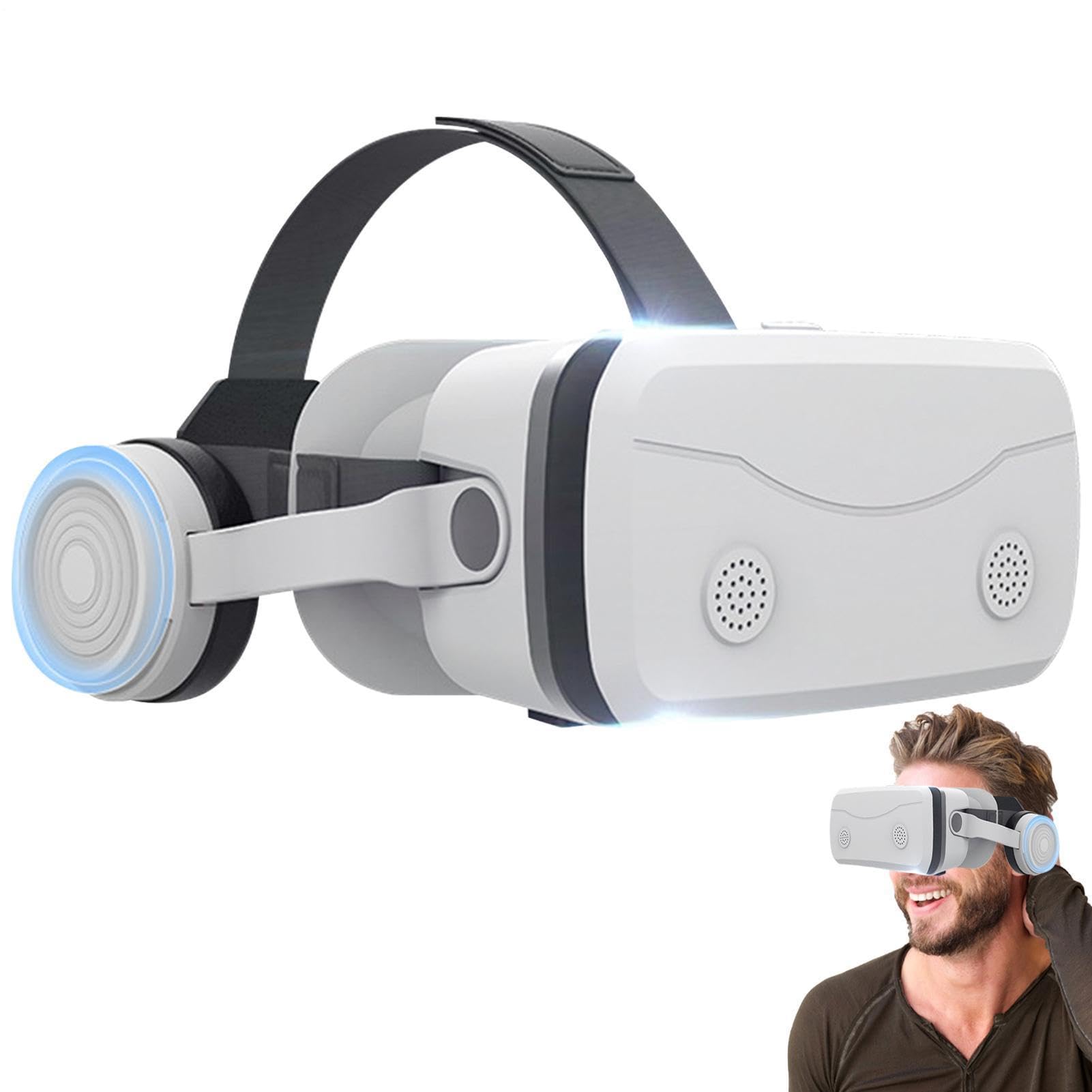 Gafas 3D - Auriculares De Realidad Virtual Para PC Con Lente HD De Luz | Material De Revestimiento De Cuero Ligero Auriculares Inmersivos | Para Teléfonos Móviles Para Viajes, Relax E Intrat