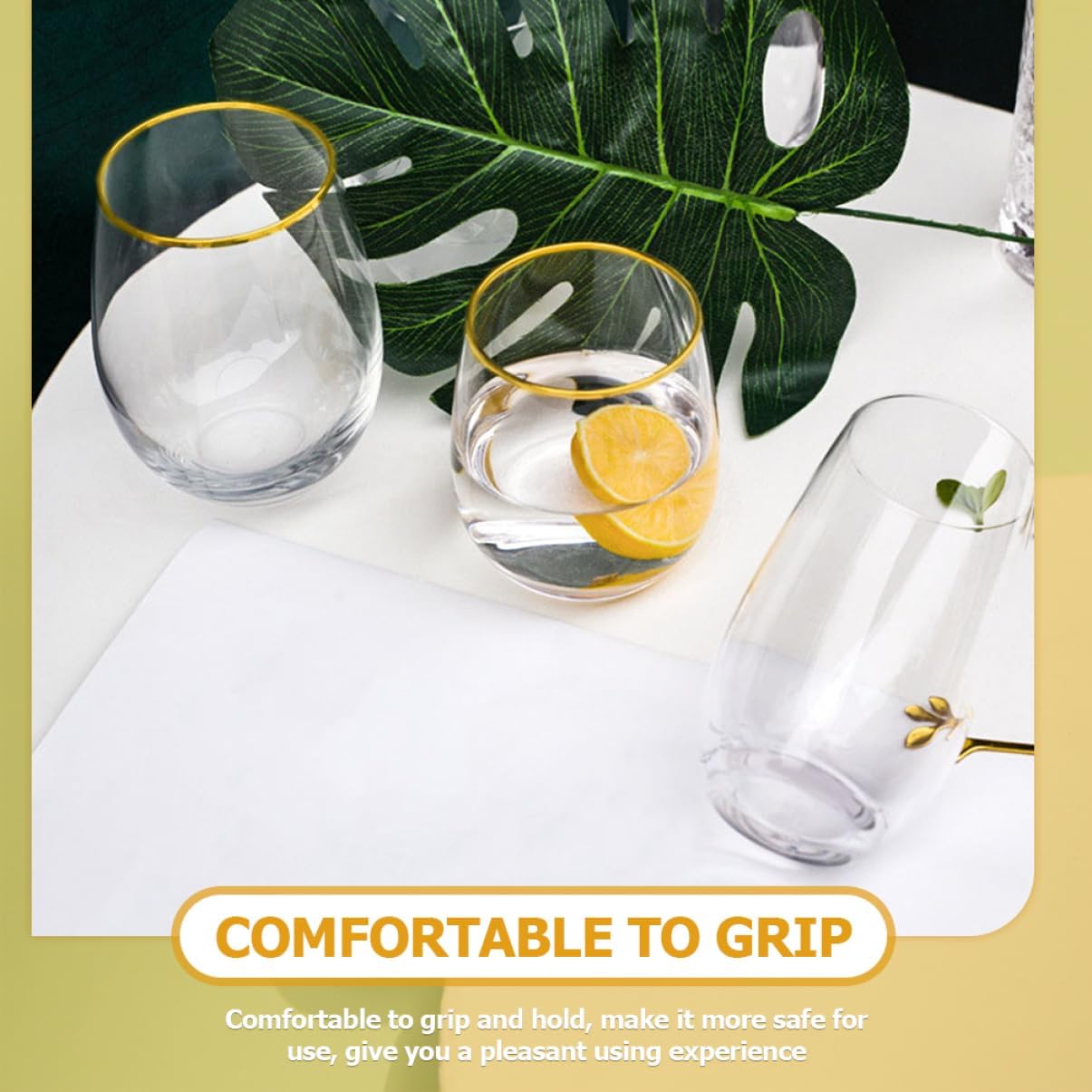 Ipetboom 20pcs Disposable Rim Wine Glasses Clear Cocktail Cups for Parties Weddings Bars and Home Use for Wine Whiskey Juice and More