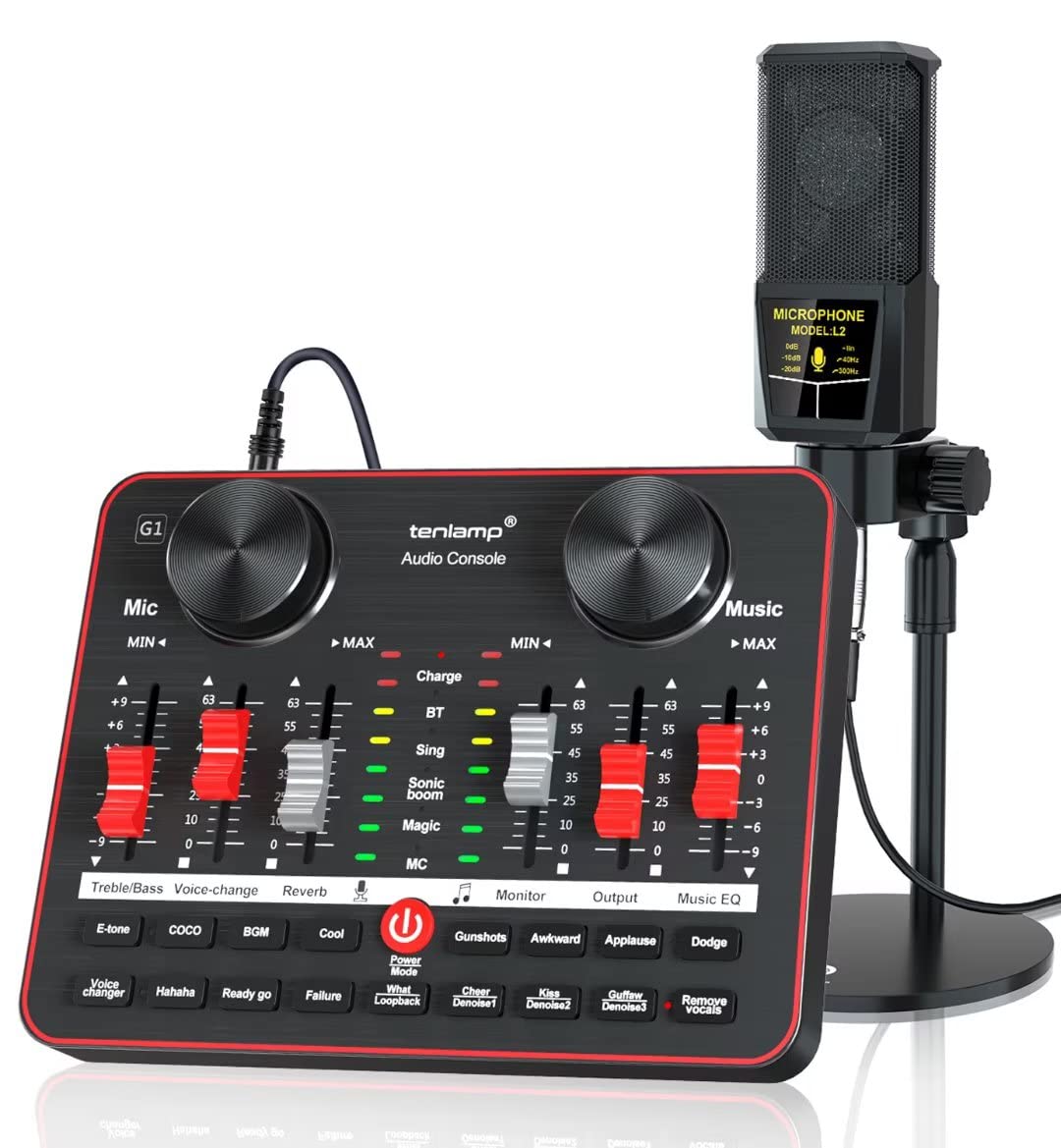 Audio Interface with Mixer and Sound Card, tenlamp G1 USB Sound