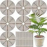 Srmayyi 11.8 Inch Plant Pot Grid,6 Pack Plant Pot Soil Covers Protectors with 48 Stakes,Cat Pet Digging Stopper for Indoor Outdoor