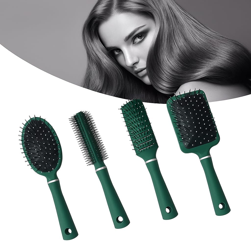 4pcs set Hair Scalp Massage Comb Hairbrush Wet Curly Hair Brush Paddle Hair Brush Comb Set for Women and Men 4 Pcs Wet Hair Brushes for long Hair No Tangle Hair Brushs for Curly or Straight