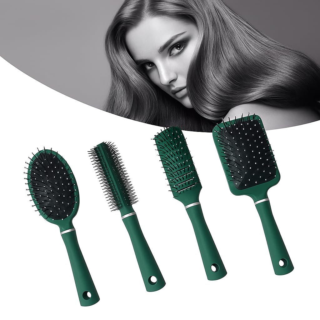 ZEBROC 4pcs set Hair Scalp Massage Comb Hairbrush Wet Curly Hair Brush Paddle Hair Brush Comb Set for Women and Men 4 Pcs Wet Hair Brushes for long Hair No Tangle Hair Brushs for Curly or Straight