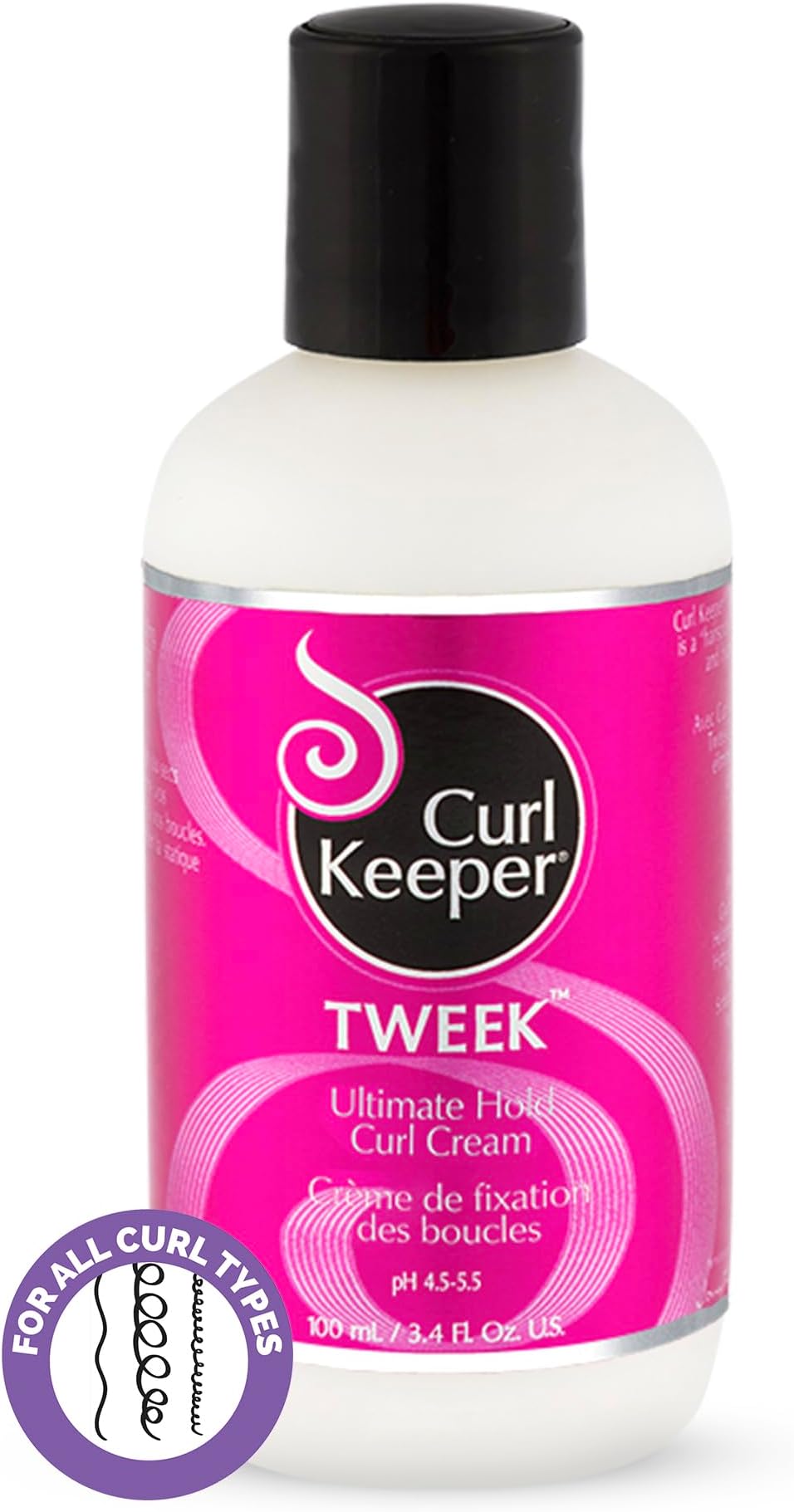 Curl Keeper Ultimate Hold Curl Cream for Curly Hair, Tweek (3.4 Fl Oz) - Hair Curl Cream for Women & Men - Curling Cream For All Curl Types - Hairspray in A Styling Cream Form, Curl Care for Wavy Hair