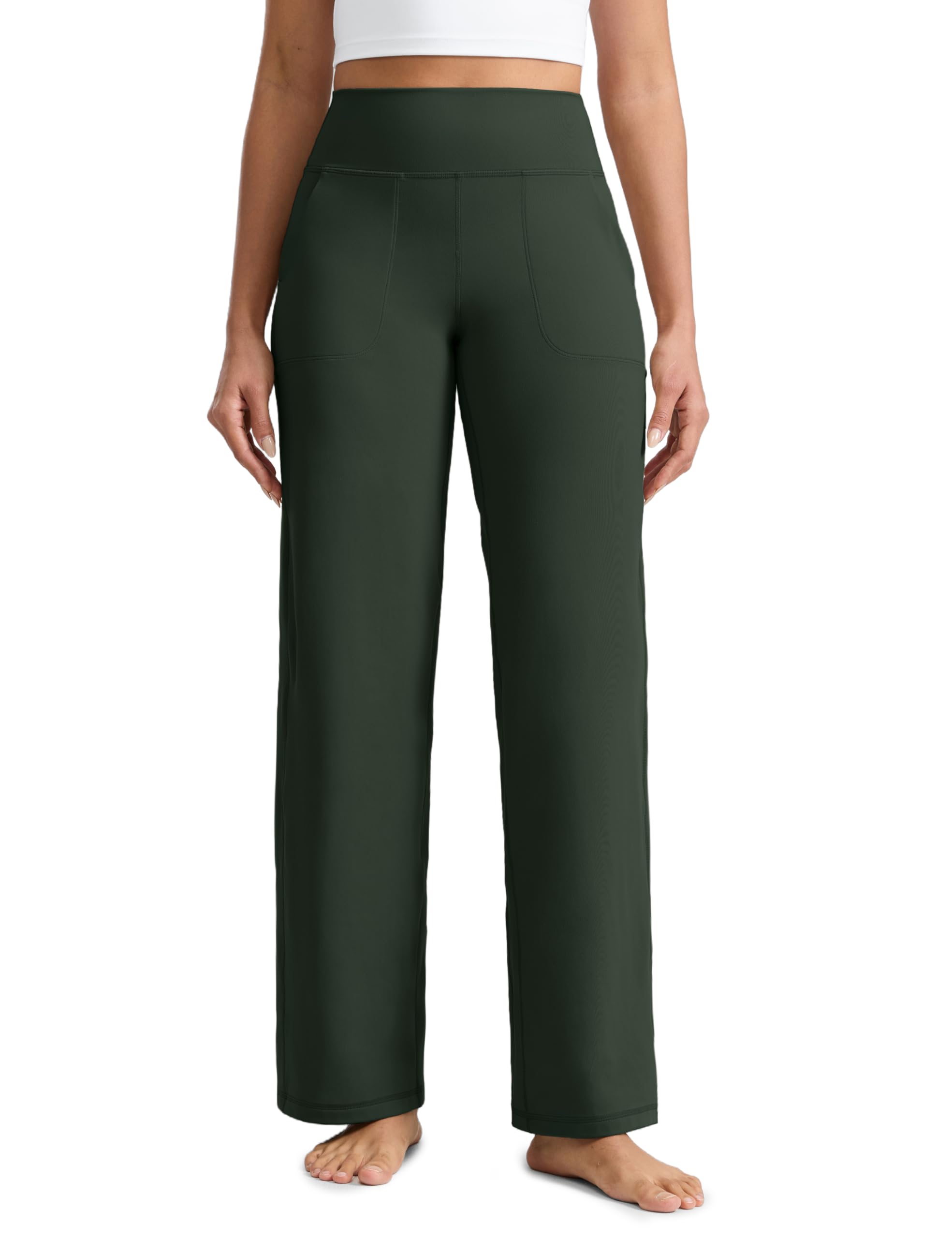 CRZ YOGA Butterlift Pantaloni a Gamba Larga 74cm Leggenda Verde 42