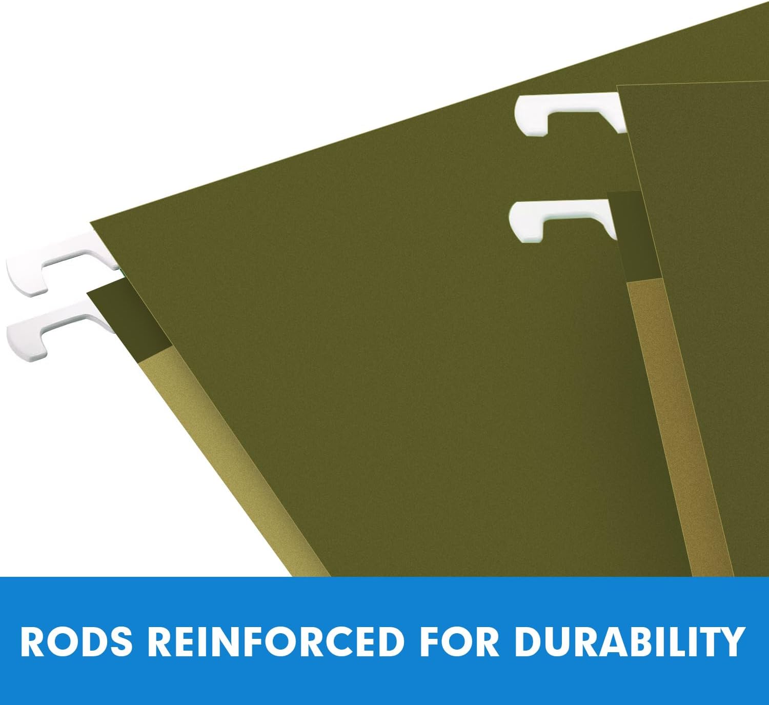 Extra Capacity Hanging File Folders, RAZCC 30 Pack Letter Size Reinforced Hanging Folders with Heavy Duty 1 Inch Expansion for Bulky Files, Filing Cabinet, Adjustable Tabs, Green - Image 4