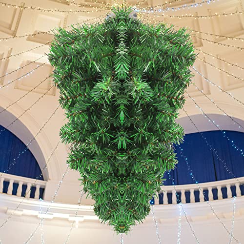 4 Pack Artificial Green Christmas Teardrop Door Swag Diy Xmas Wreath Garland Pine Swag Decor For Holiday Winter Wall Front Door Mantle Fireplace Indoor Outdoor Decor (Green, 18 Inch) #TOP3