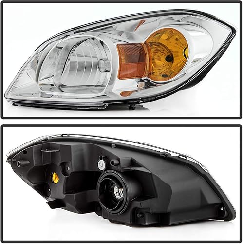 Miniatura 2 de ACANII - Para Chevy Cobalt 07-10 Pontiac G5 05-06 Pursuit Chrome 2005-2010 [Estilo OE] faros delanteros con soporte