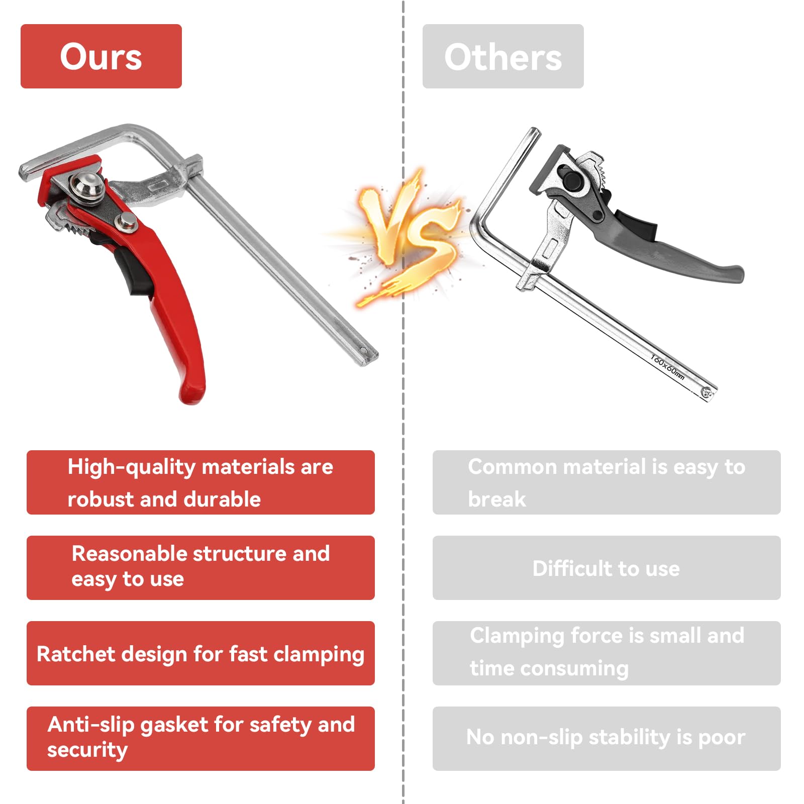 Snapklik.com : Upgrade Ratcheting Table Clamp Quick Track Saw Clamp ...