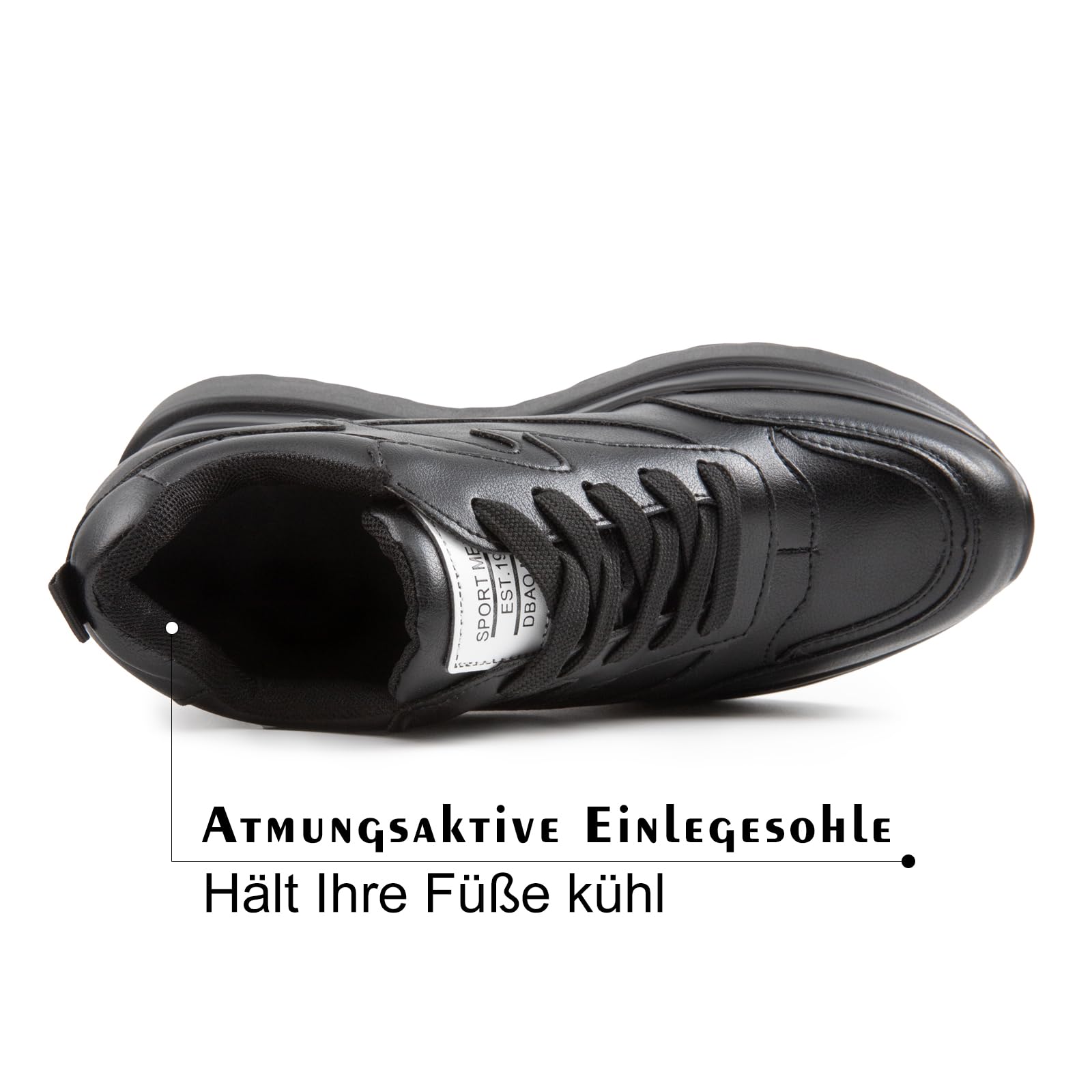 AONEGOLD Sneakers Zeppa Interna Donna Scarpe da Ginnastica Moda Pelle Alte Piattaforma Sportive Casual Scarpe Zeppa Interna con Tacco 10 cm