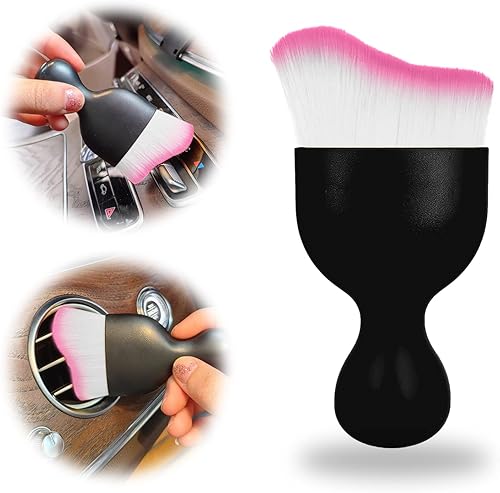 Cepillo de polvo para interior de automóvil, cepillo suave para detalles de automóvil, cepillo de eliminación de polvo para salpicadero automotriz,