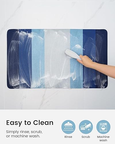 Miniatura 32 de Stiio Alfombra de baño plana súper absorbente, de secado rápido, antideslizante, delgada, para debajo de la puerta, fácil de limpiar, lavable