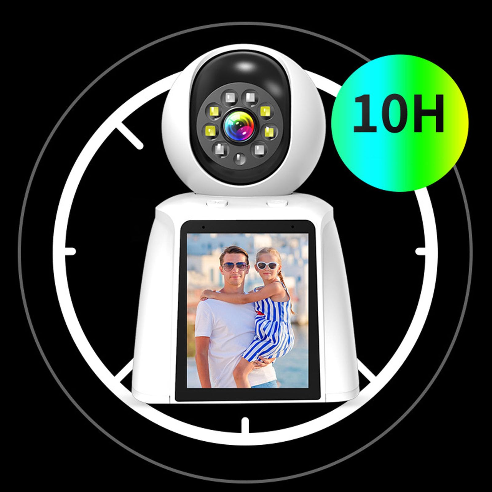 Kamera Wideo dla Dzieci 3 MP, Inteligentna Kamera Bezpieczeństwa 1080P z dwukierunkową rozmową, Wykrywaniem Ruchu Człowieka, Budzeniem Głosowym AI, Wyraźnym Widzeniem w Nocy,