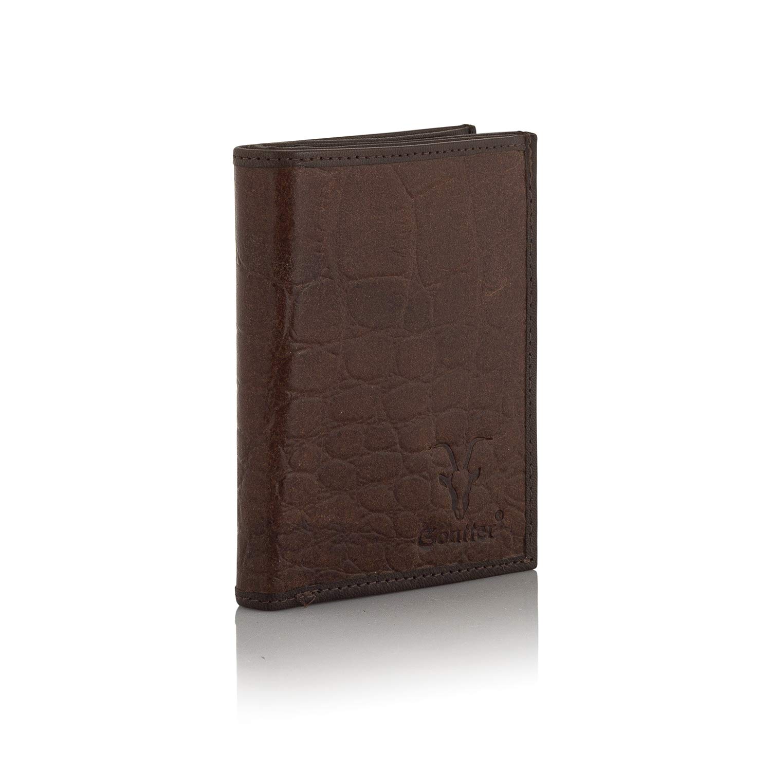 goatter Men's Hunter Leather RFID Blocking Men's Trifold Wallet(Brown)-picture-24