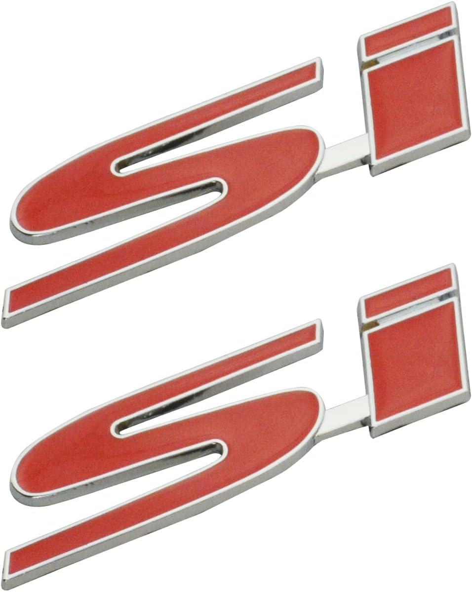 2 Pack Metal SI Rear Trunk Lid Emblem Front Grille Ornament