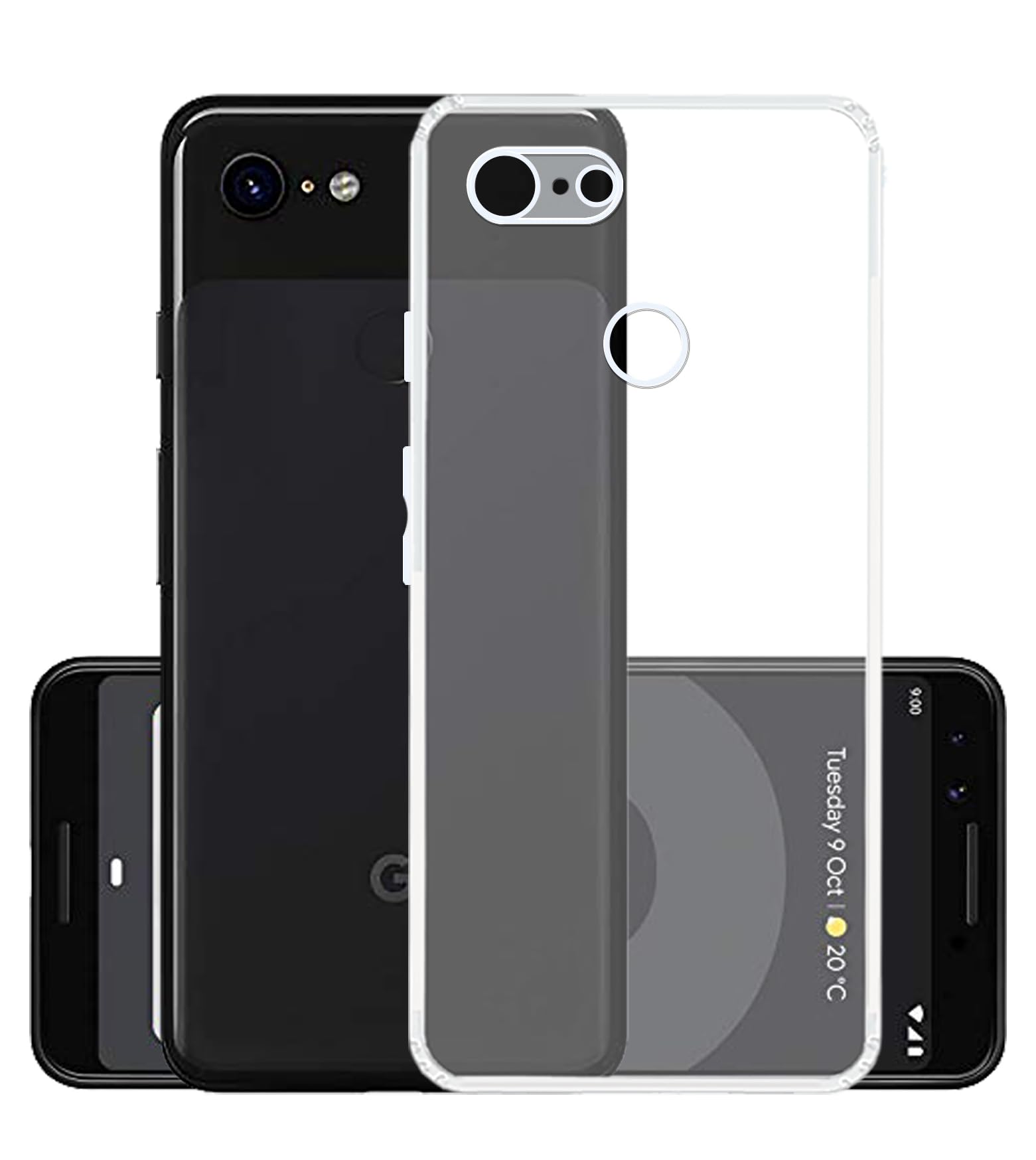 YOFO Back Cover for Google Pixel 3 (Flexible|Silicone|Transparent|Full Camera Protection|Dust Plug) (B0CWPB1KD2) Amazon Price History, Amazon Price Tracker
