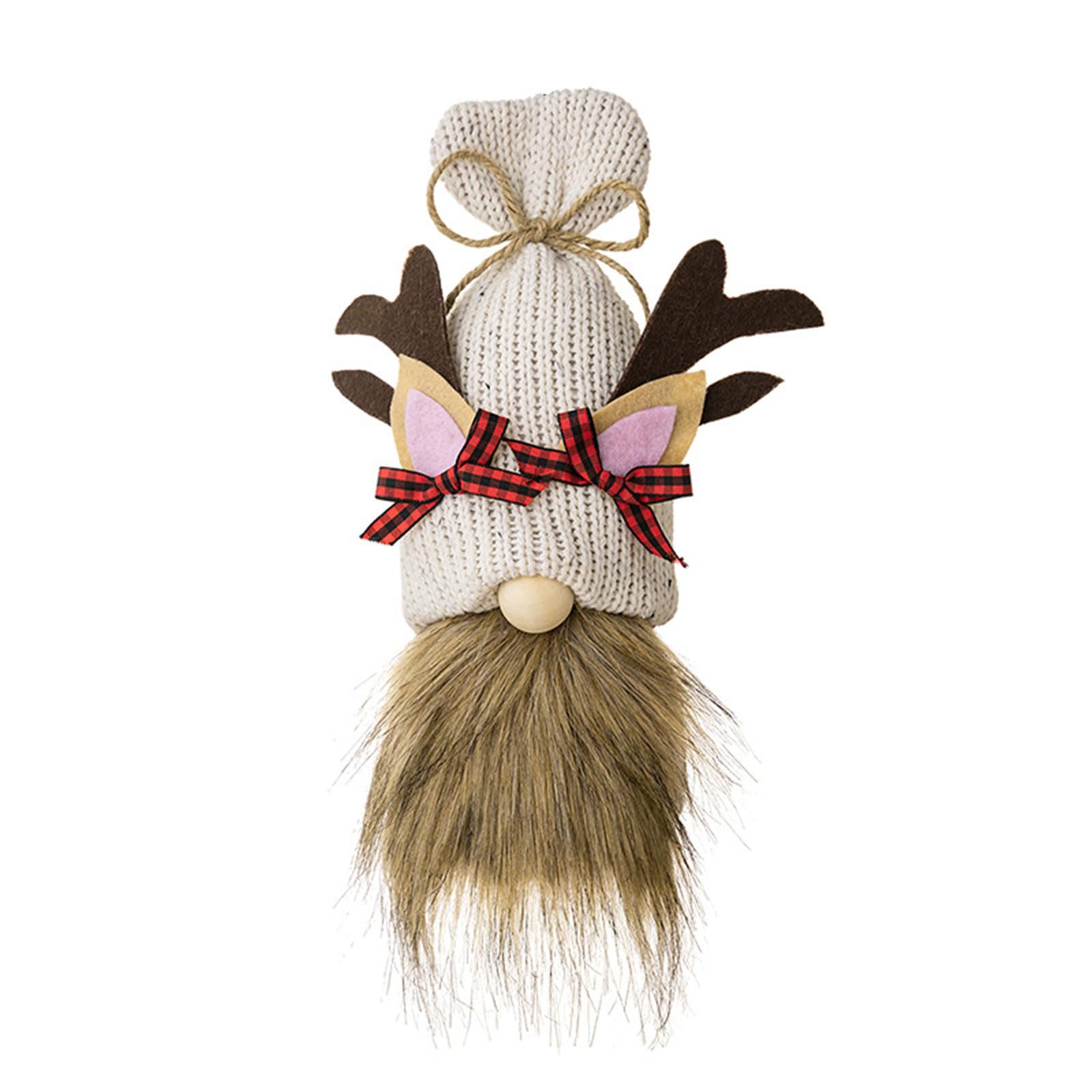Elnwnnkc Christmas Shell Hat Reindeer Antler Faceless Doll Ornament Add Festive Atmosphere to Home or Store Christmas Doll Decoration