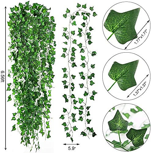 Cewor 14 Pack 98 Feet Fake Ivy Leaves Artificial Ivy Garland Greenery Garlands Fake Hanging Plant Vine For Bedroom Wall Decor Wedding Party Room Astethic Stuff #TOP5