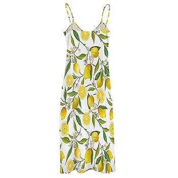 Amazon.co.jp: ワンピース ビーチドレス レモン柄 レディース