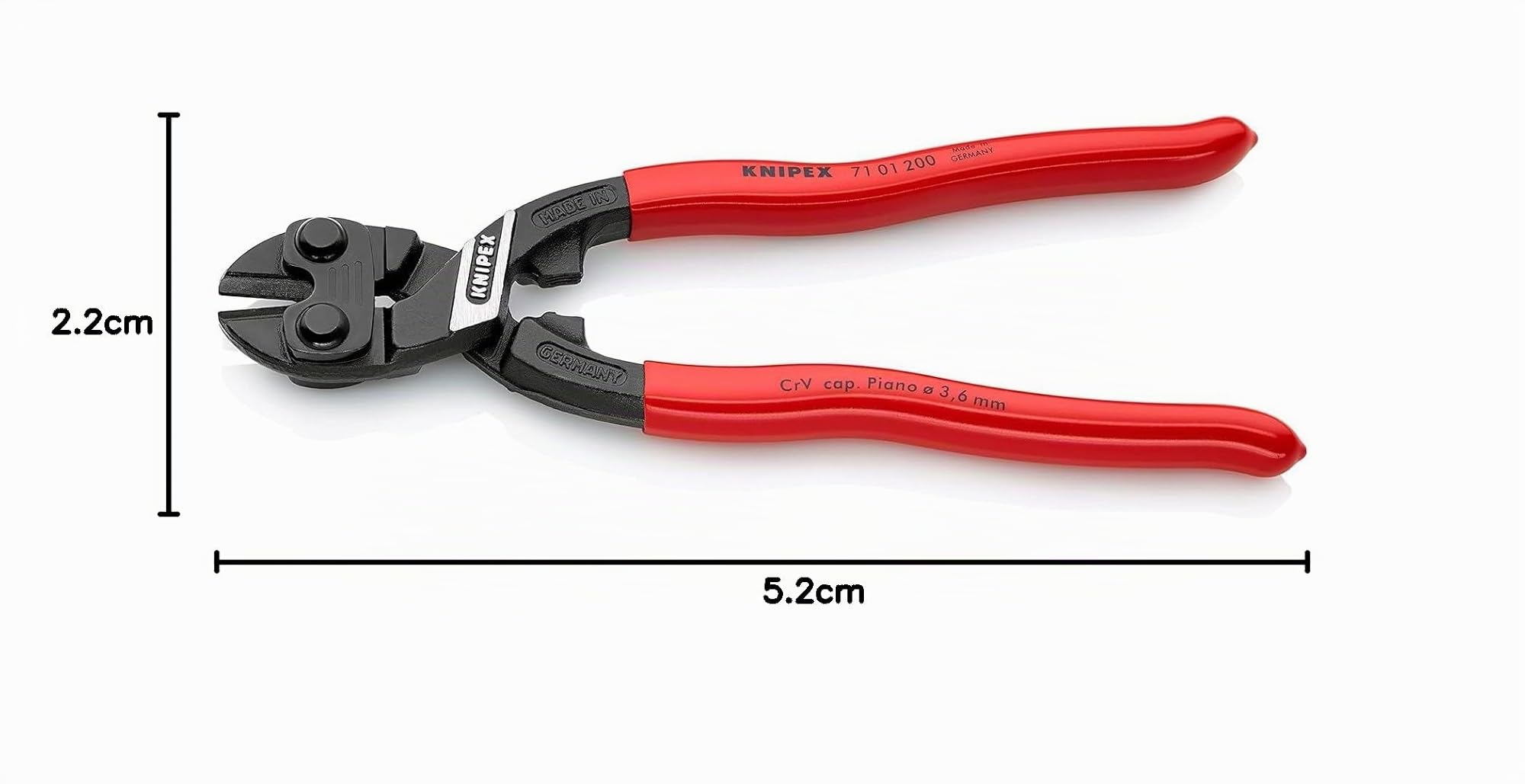 Knipex CoBolt Coupe-boulons compact gainées en plastique 200 mm, 71 01 200
