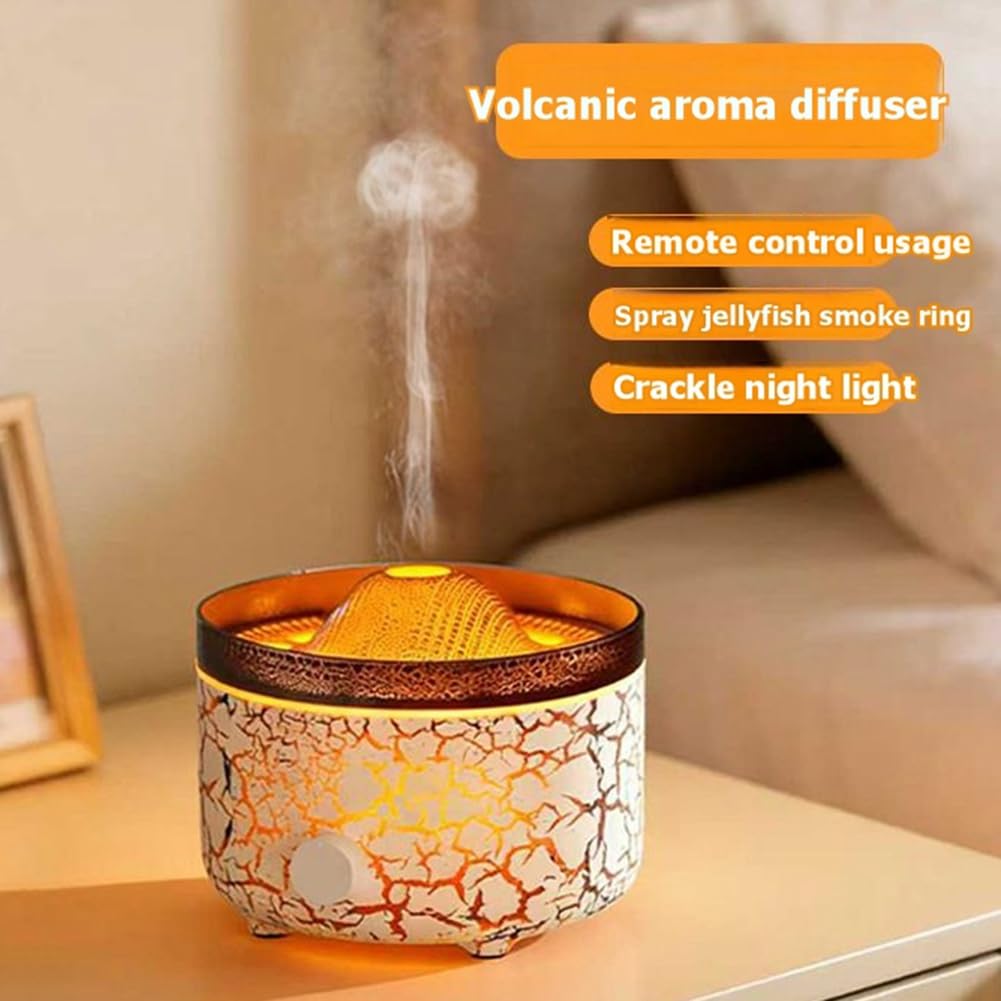 Diffuseur D'Huiles Essentielles D'Aromathérapie 560ml Ultrasonique Brume Fraîche Flamme & Volcan 2 Modes de Brume Prise US