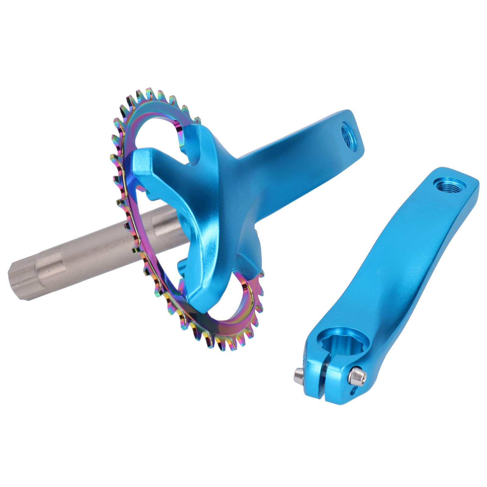 Mechanizm Korbowy Rowerowy Jednobiegowy Tarcza 36T, ramię Korby 170 Mm, Zestaw Ramion Korby Rowerowej ze Stopu Aluminium ZK22 z BCD 104 Mm, Zamiennik Mechanizmu Korbowego Fixie do Naprawy i