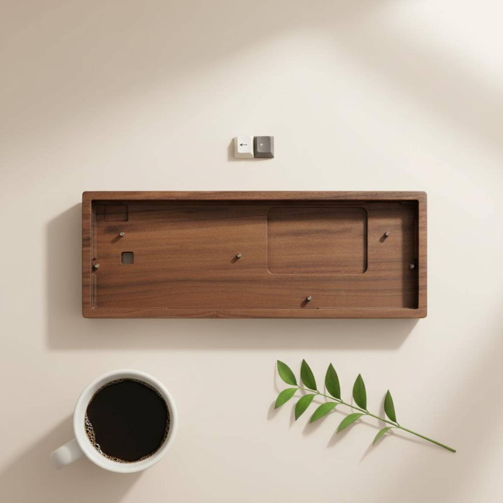 Custodia Tastiera in Legno Massello Meccanico Accessorio Computer Involucro PC Finitura Manuale E Supporto Polso Abbinato Adatta per Appassionati E Ambienti Casa, Palissandro