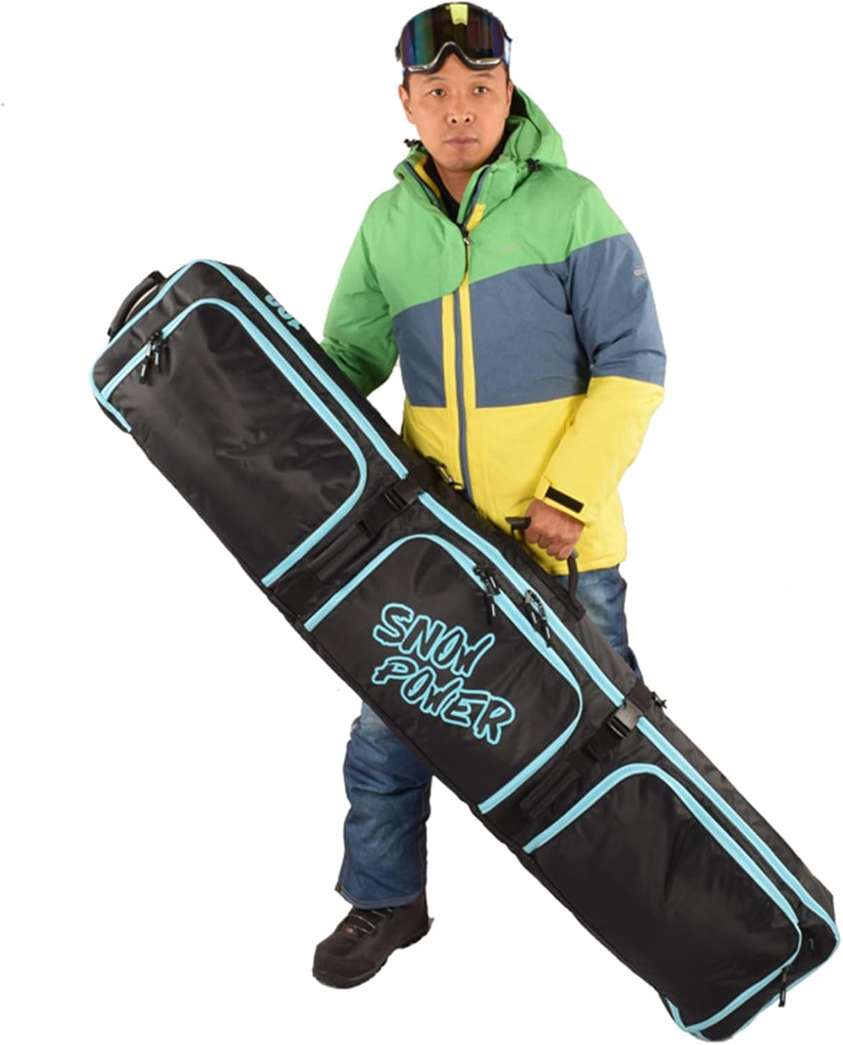 7 Sizes Ski Bag Padded Snowboard Bag 600D Waterproof Oxford Portable High Capacity Air Travel Bag for Single Or Double Ski Board (No Wheels)