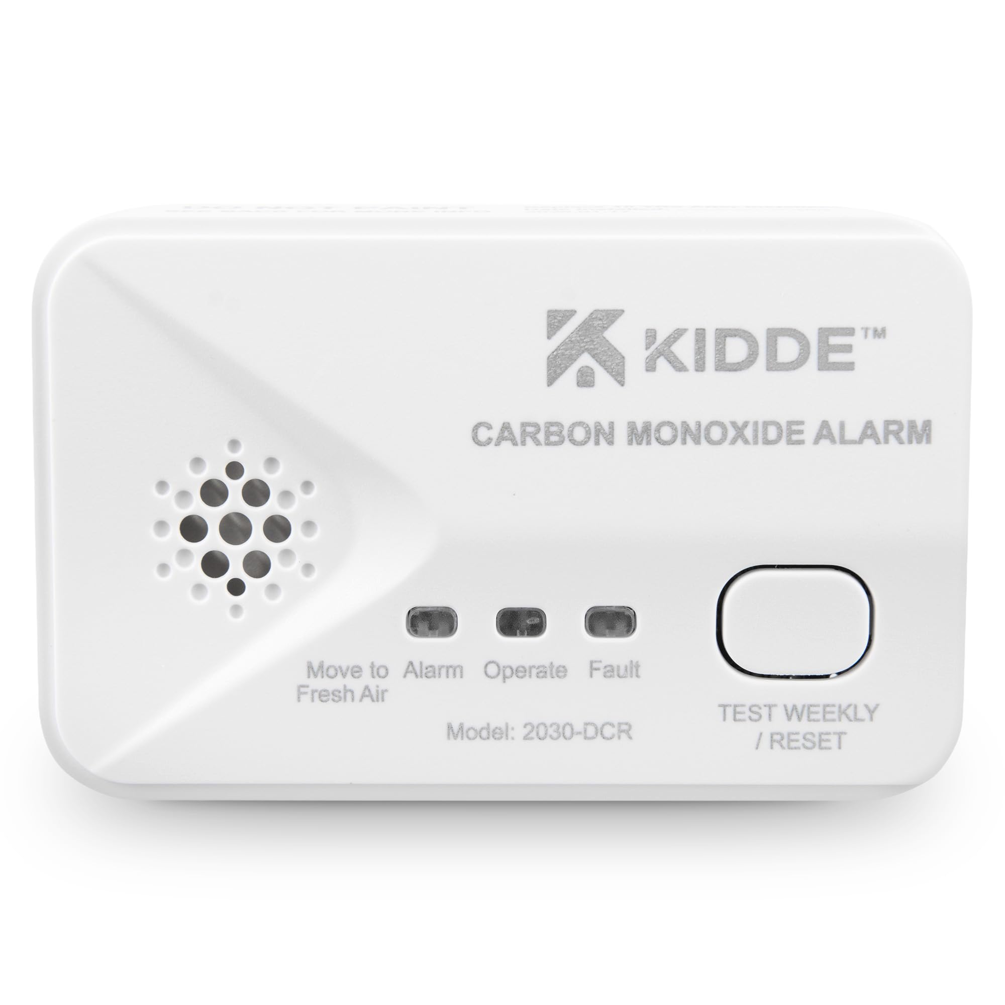 Kidde White 2030-Dcr Compact 10 Year Life Carbon Monoxide Alarm With Aa Batteries
