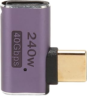 90 Degree Angle USB4.0 C Female to Male Adapter, PD 240W 8K 60HZ 40Gbps USB C Female to Male Right Angle Adapter for Mobile Phone Tablet Laptop