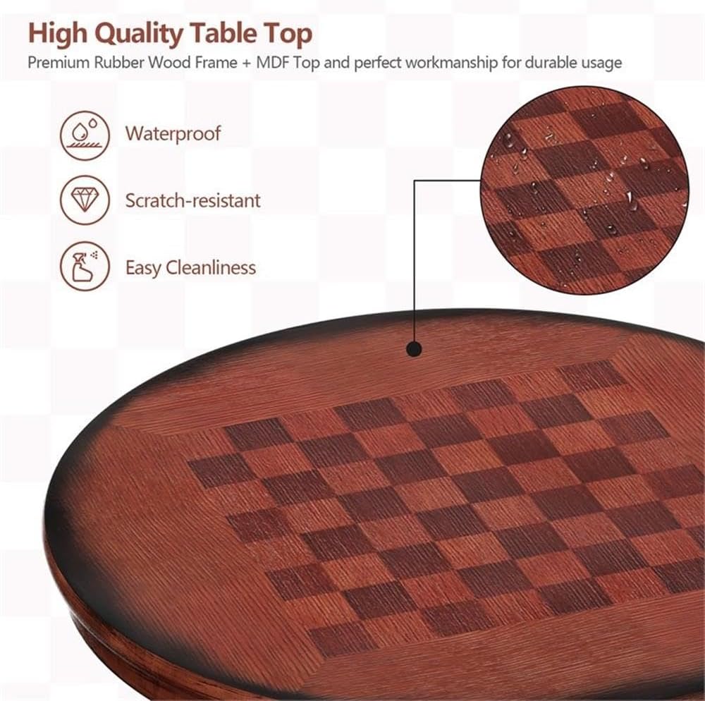 Pemberly Row 3-Piece Pub Set, Round MDF Bar Height Table & 2 Swivel Bar Stools, Solid Wood Pedestal, Cushioned Seats, Brown Finish, 30x30x42 in Table, 17.5x19x42 in Chairs, Kitchen or Dining Room Use