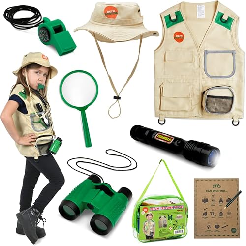 Miniatura 1 de Born Toys Kit de explorador para exteriores prémium para niños de 3 a 7 años disfraces de juego de disfraces para niños y niñas de 3 a 7 años con