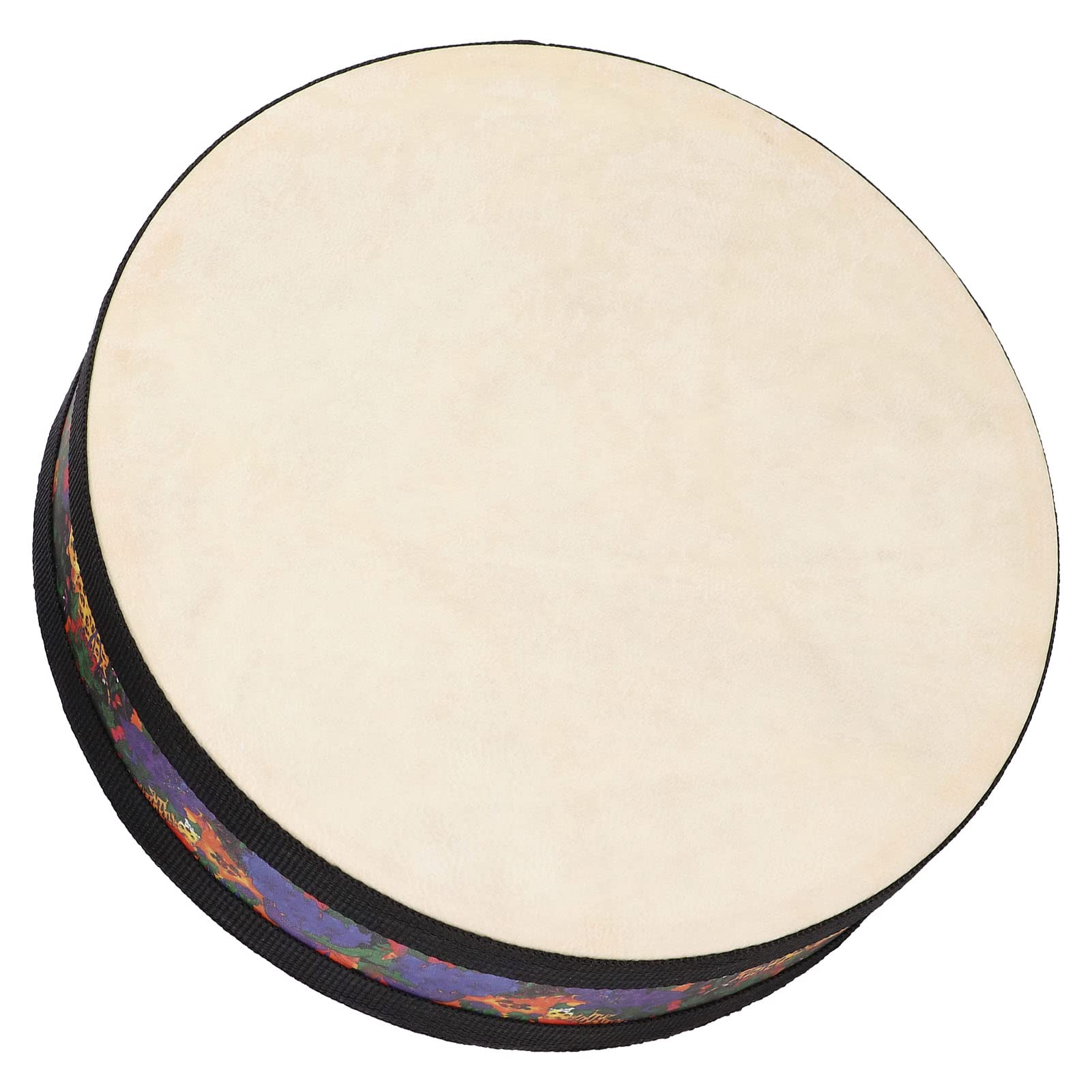 Tamburo a mano, strumento musicale Sea Sound per bambini, design unico effetto onda con sfere in acciaio, cerchio in legno e materiale in pelle di pecora, regalo perfetto per i