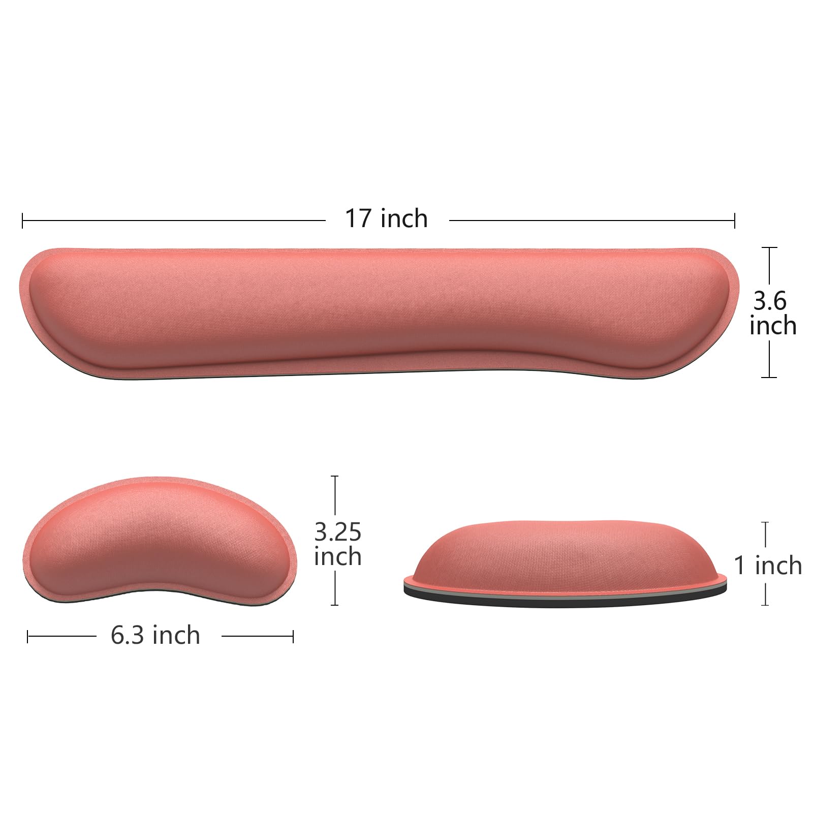 Dapesuom Poggiapolsi per tastiera ingrandita, cuscino da polso in memory foam, supporto per tappetino da scrivania, carino per digitare e alleviare il dolore, con base antiscivolo, per gaming, laptop